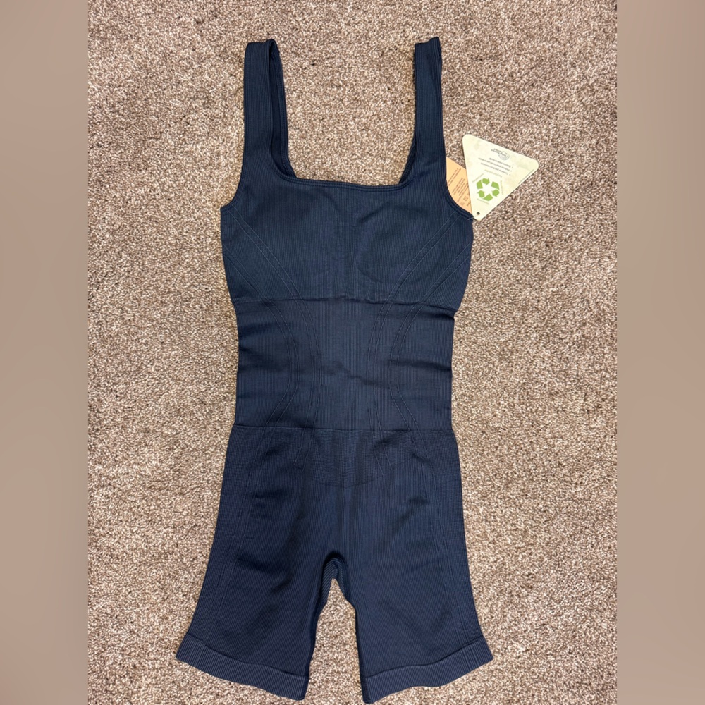 Navy Sculpting Shapewear Bodysuit Shorts
